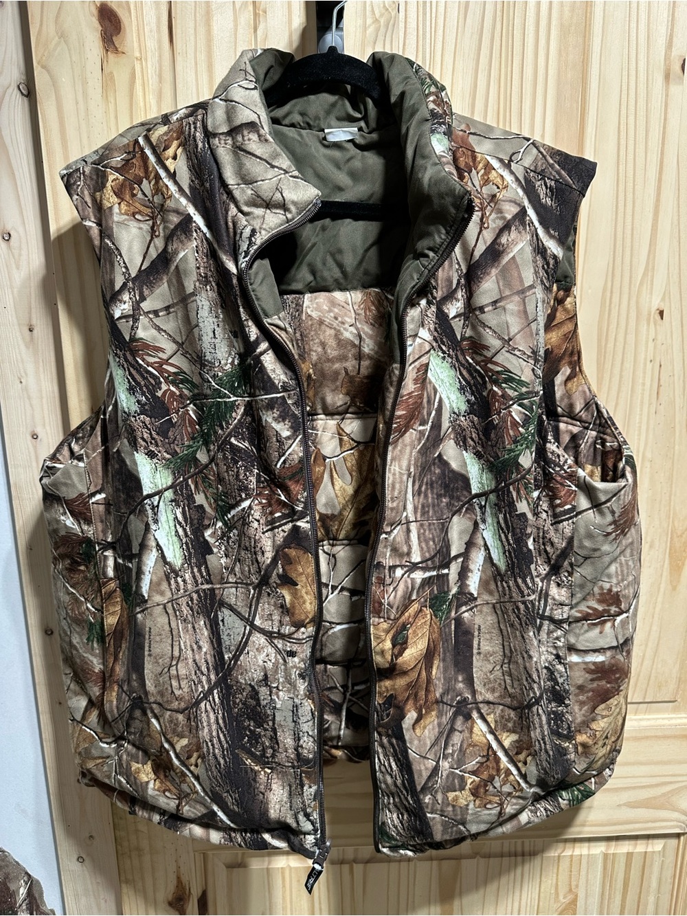 Realtree Camo Puffer Vest in Brown and Green